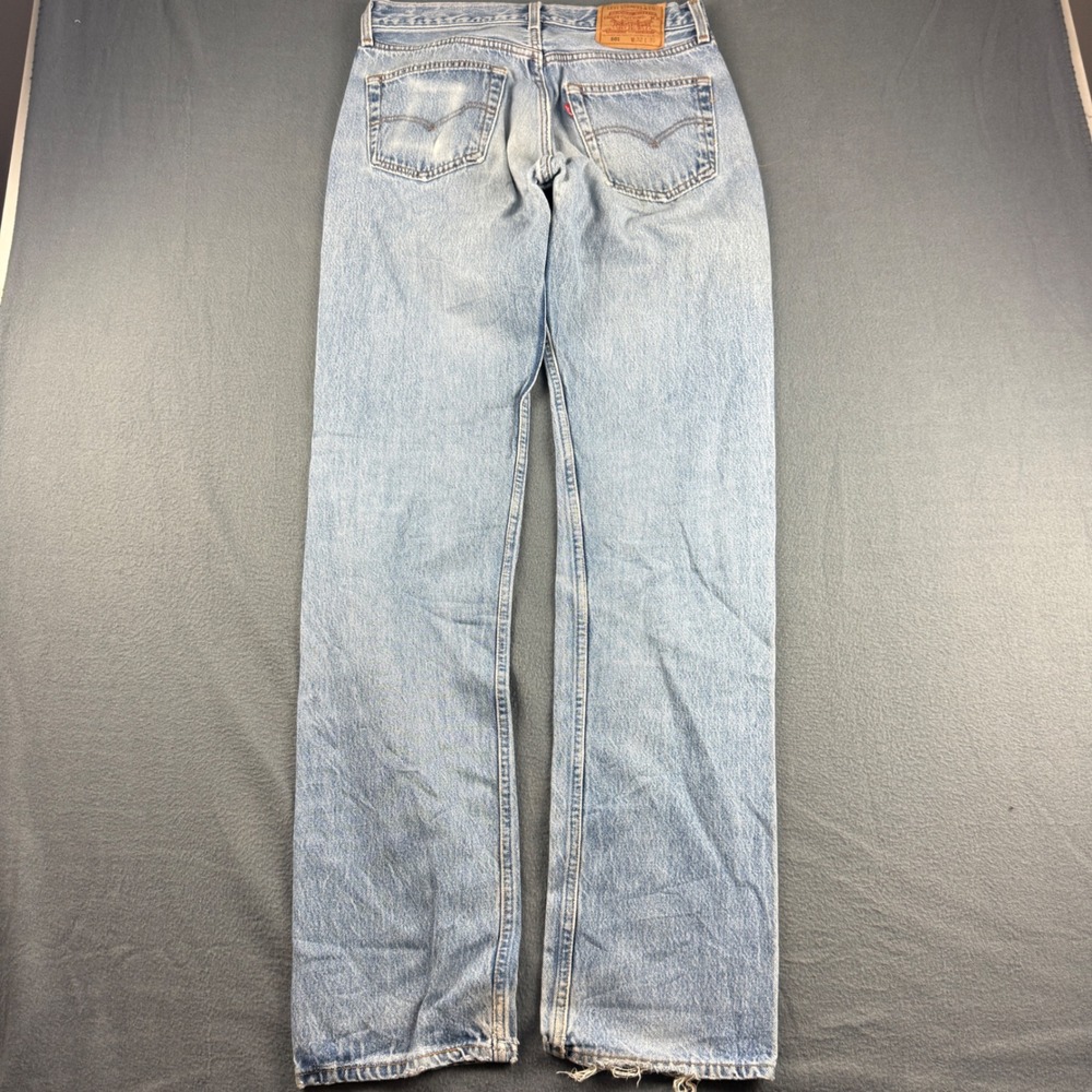Vintage USA Levis 501 Jeans Men's 32x36 Blue Distressed Wallet Fade Button Fly - Picture 2 of 15